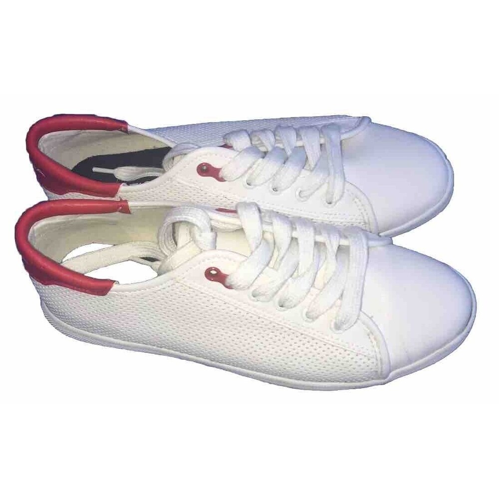 NAUTICA Women's White/Red Sneakers Sz 8.5  Low Tops
